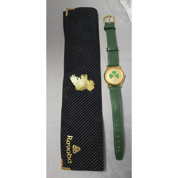 Women's Quartz Watch by Rovada with green Clover on dial - needs battery - Picture 1 of 5